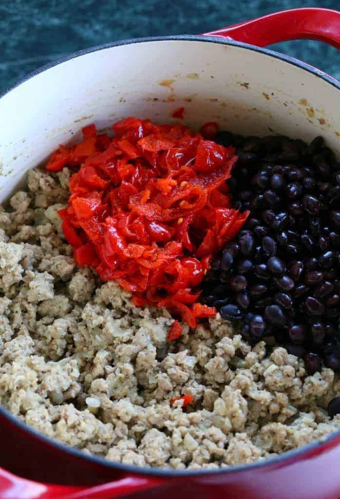 Ranch Turkey Chili with peppers and beans