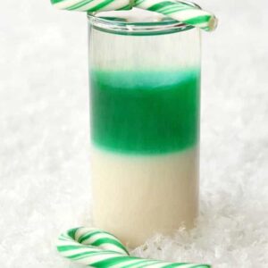 Layered Candy Cane Shots are a layered shot recipe for the holidays