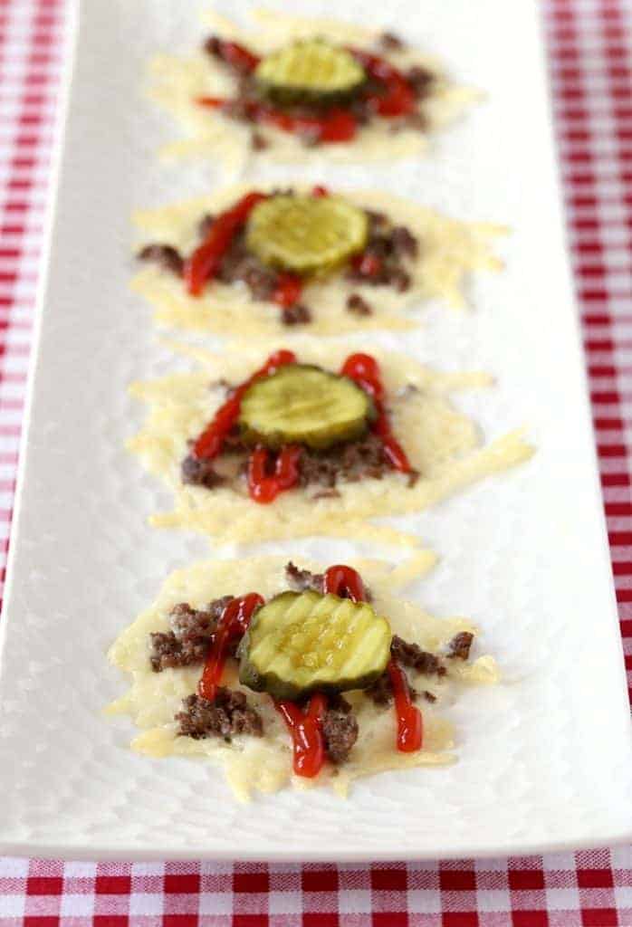 Hamburger Cheese Crisps are a low carb appetizer recipe