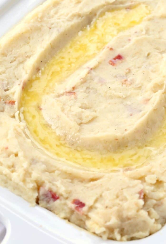 Slow cooker mashed potatoes with melted butter