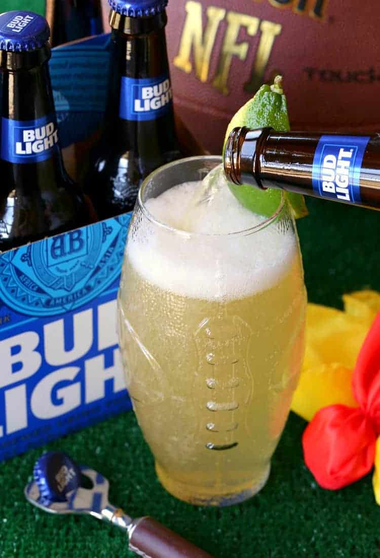 This Dilly Dilly Drink is a fun beer cocktail that's great for watching the game! An easy to make beer cocktail that everyone will love! Pour a Dilly Dilly Drink and get ready for Super Bowl Sunday!