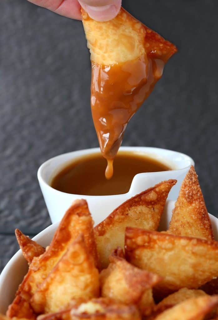 These Fried Poutine Wontons are an appetizer recipe that's fried and dipped in brown gravy