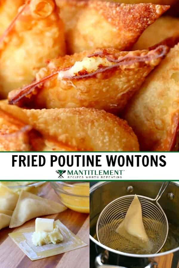 fried poutine wontons collage for pinterest