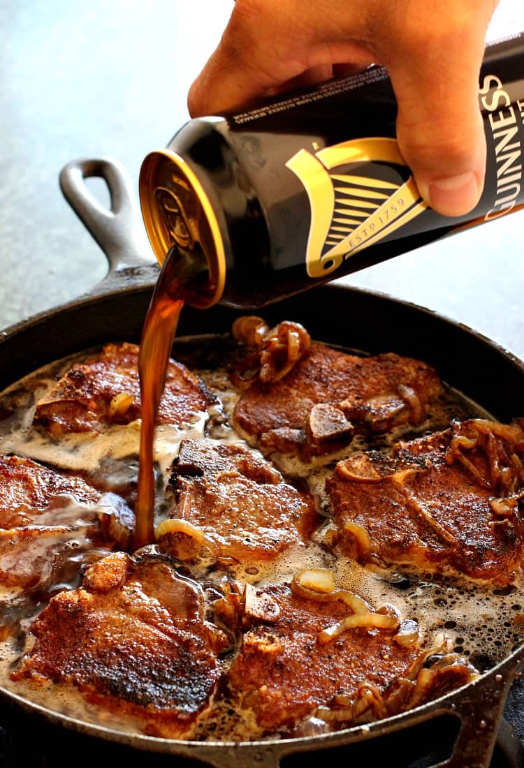 Beer Braised Lamb Chops are a lamb chop recipe that is braised in the oven with dark beer