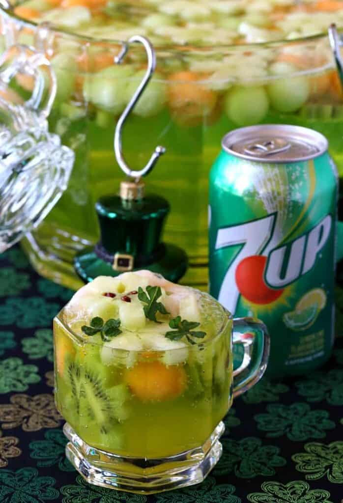 Boozy Shamrock Party Punch is a cocktail recipe made with vodka and melon