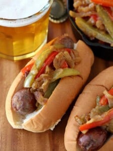 German Style Sausage and Peppers are going to be a hit for dinner!