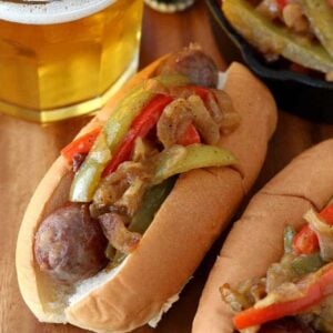 German Style Sausage and Peppers are going to be a hit for dinner!