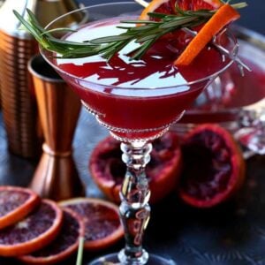 Blood Orange Gin Martini on a tray
