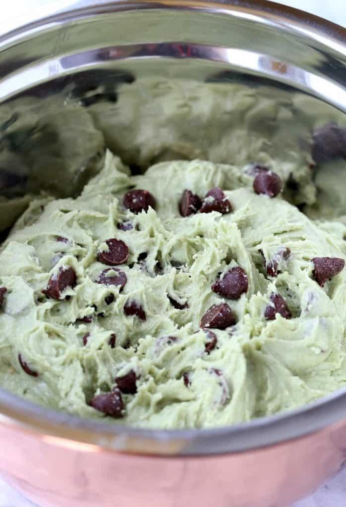 edible cookie dough with green food coloring