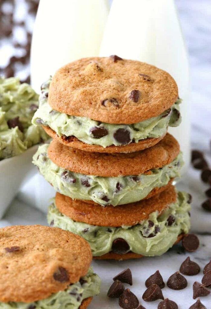 cookie dough sandwiches for st. patrick's day