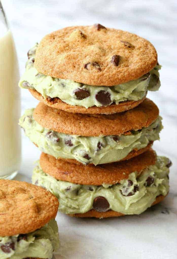 Boozy Chocolate Chip Cookie Dough Sandwiches