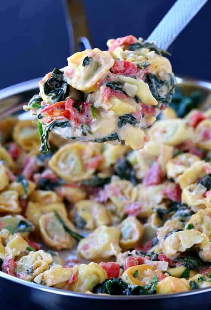 Skillet Tuscan Spinach Tortellini - Mantitlement