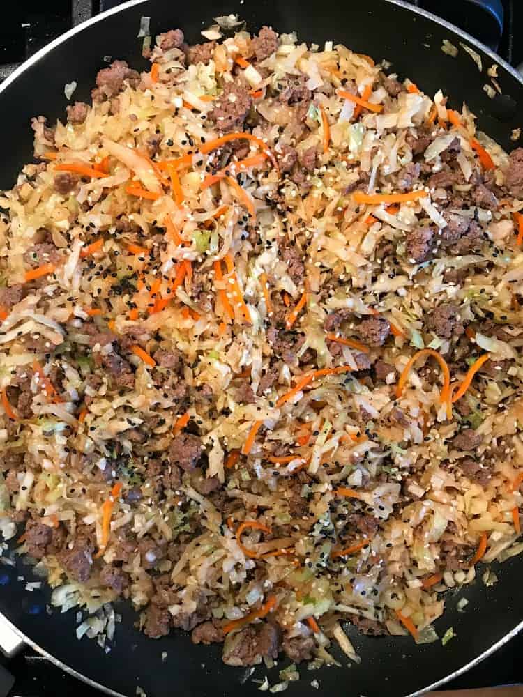 Egg Roll filling in skillet