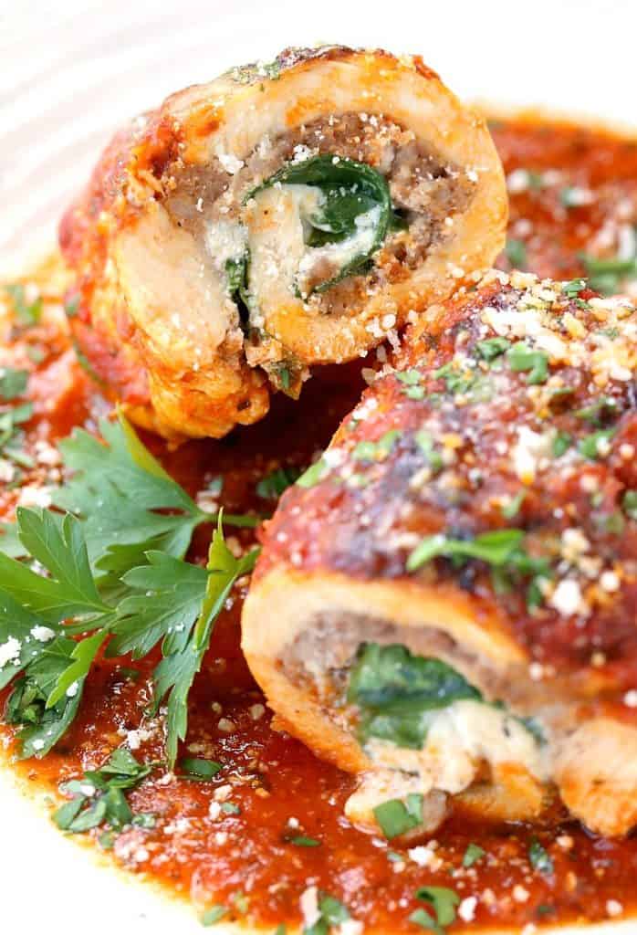 Sausage Stuffed Chicken Rollatini is a stuffed chicken recipe made with sausage and cheese
