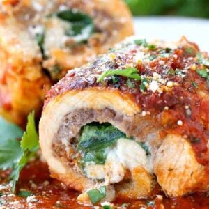 Sausage Stuffed Chicken Rollatini is a chicken breast stuffed with sausage and cheese