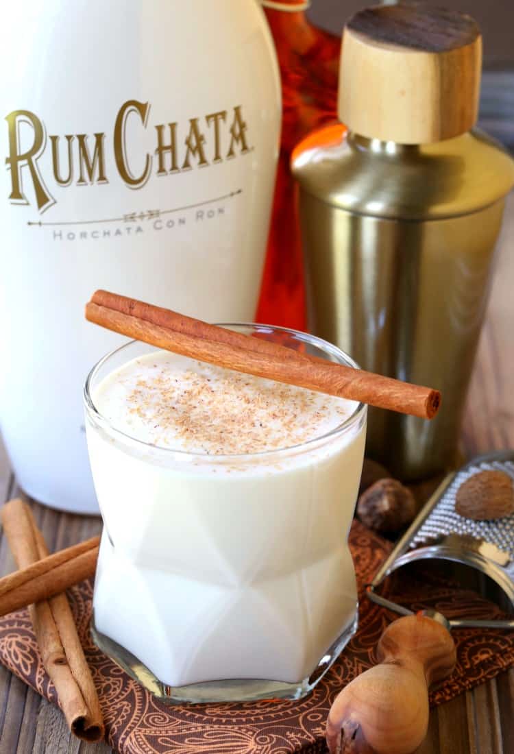 Campfire Milk Punch is a RumChata cocktail made with bourbon