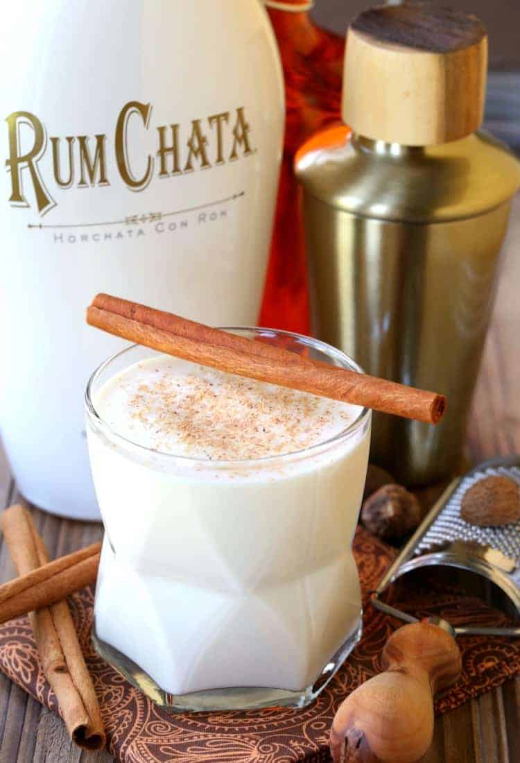 Campfire Milk Punch is a RumChata cocktail made with bourbon