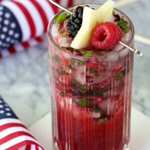 Red White and Blue Mojito with flags