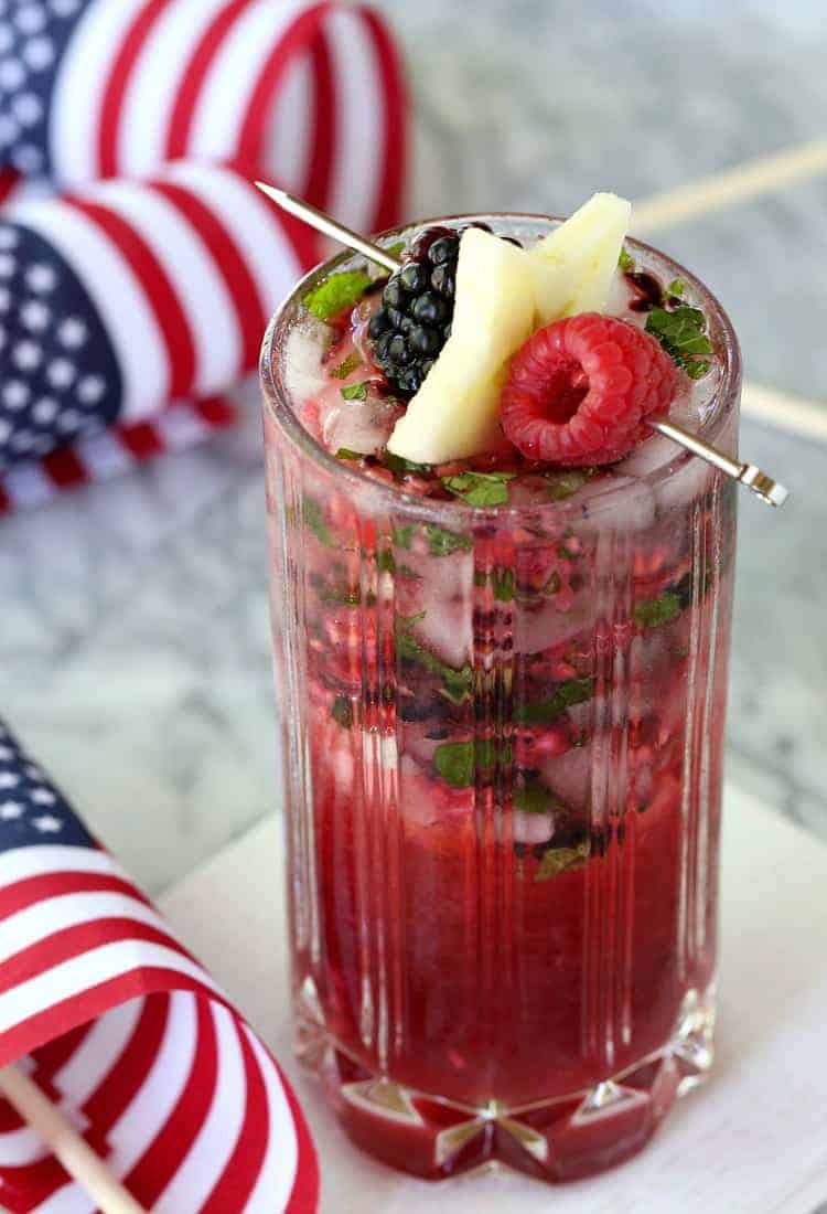 Red White and Blue Mojito with flags