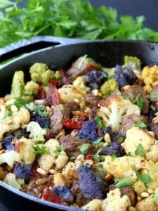 Skillet Sicilian Beef and Cauliflower with parsley