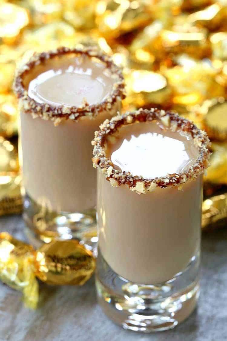 Chocolate Toffee Crunch Shot is a vodka, kahlua and baileys drink in a shot glass