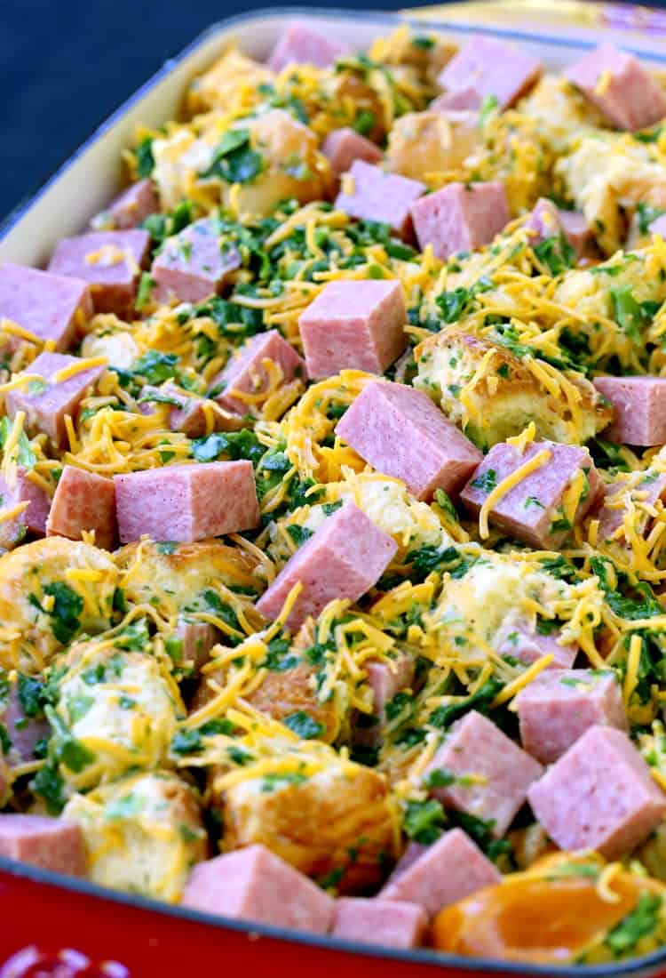 Taylor Ham Egg and Cheese Casserole is a breakfast casserole recipe that you can make the night before