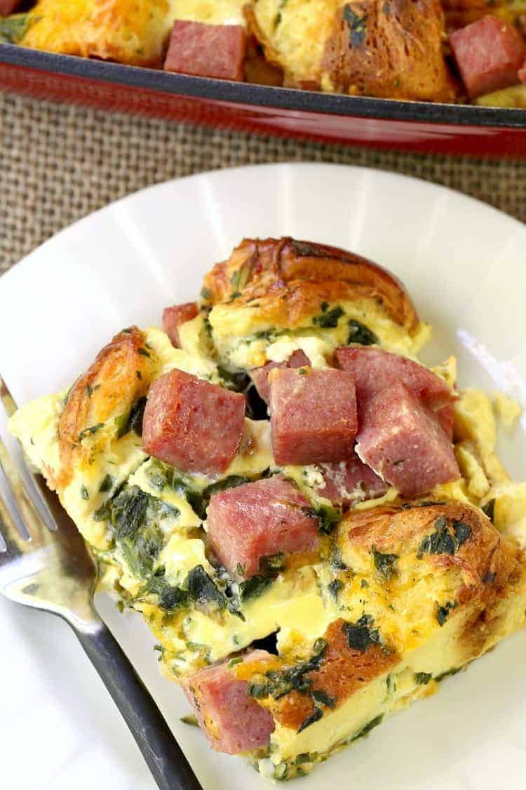 Taylor Ham Egg and Cheese Casserole is a simple breakfast recipe that you can make the night before and cook the next morning