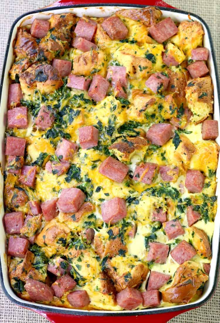 Taylor Ham Egg and Cheese Casserole is a breakfast casserole recipe made with taylor ham