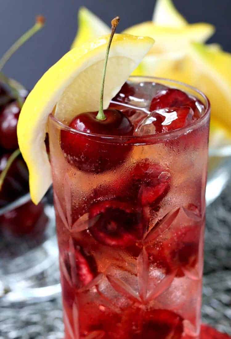 A Cherry Bomb 7 & 7 is a 7 & 7 cocktail with cherries added