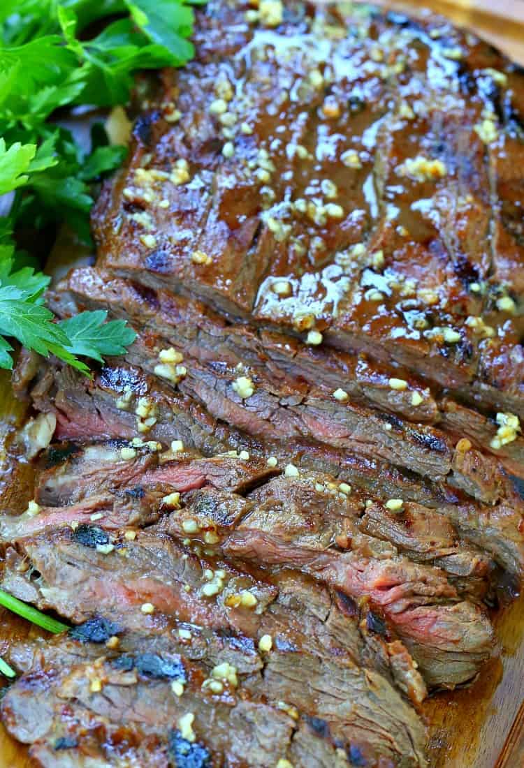 Dan's Famous Whiskey Steak is a flank steak recipe that is marinated with whiskey