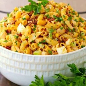 Devilish Buffalo Chicken Pasta Salad is a pasta salad recipe that can be served as the main course