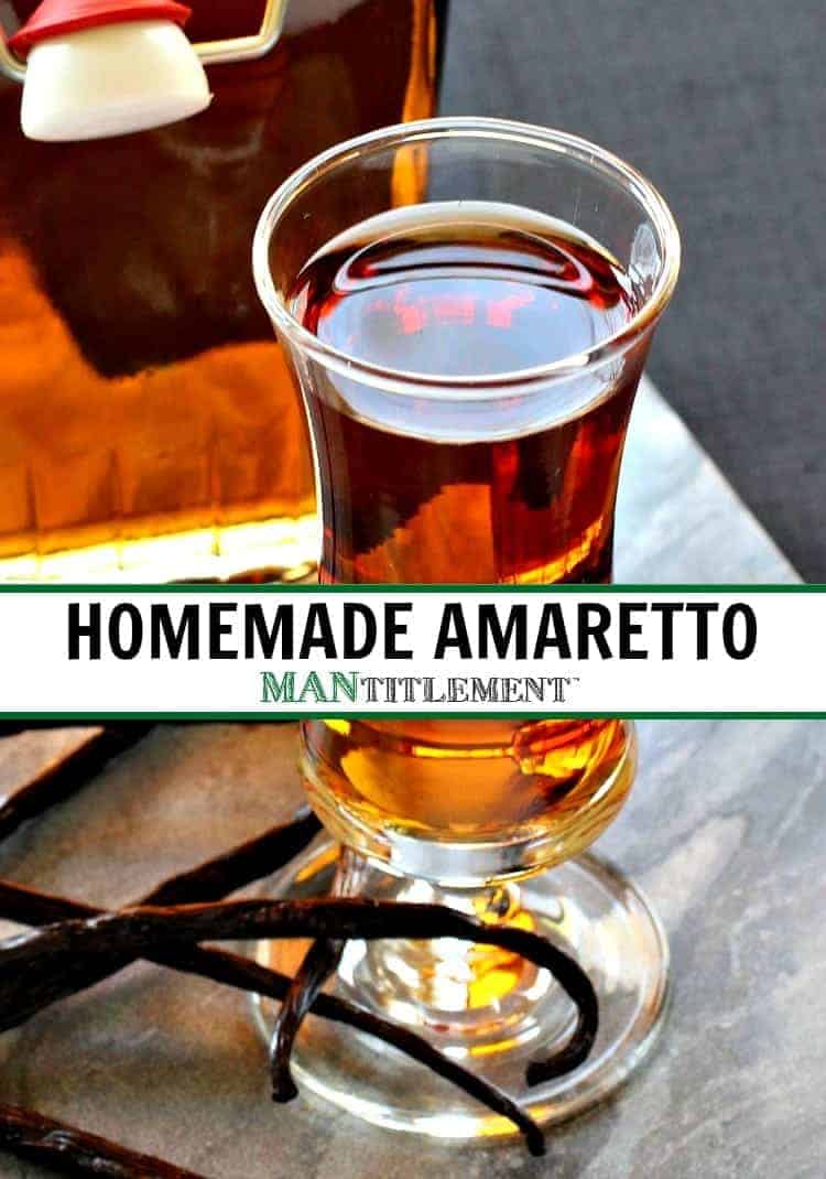 Homemade Amaretto picture with text for pinterest