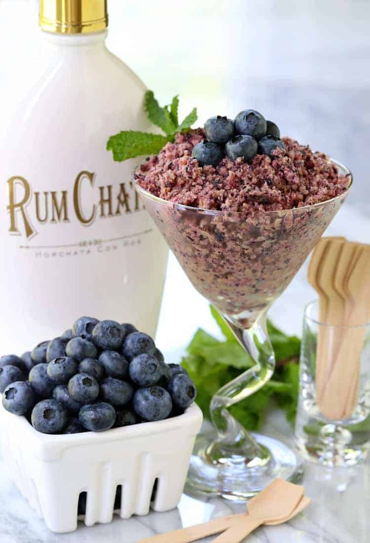 RumChata Blueberry Granita is an Italian based dessert that's made with fresh fruit and semi-frozen for texture