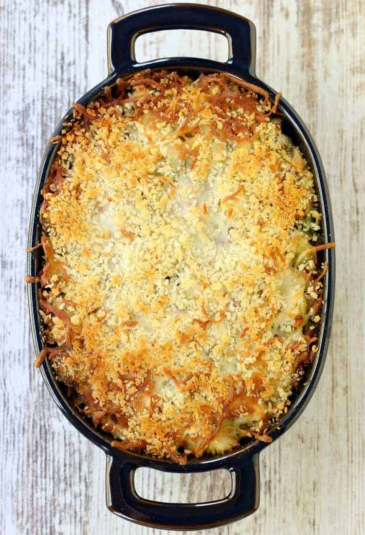 The Best Brussels Sprouts Casserole is a brussel sprout recipe that is baked with bacon and cream