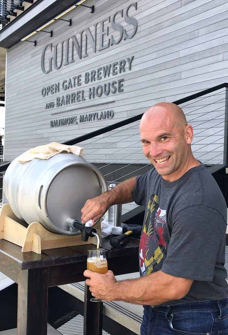 Dan pouring beer from keg