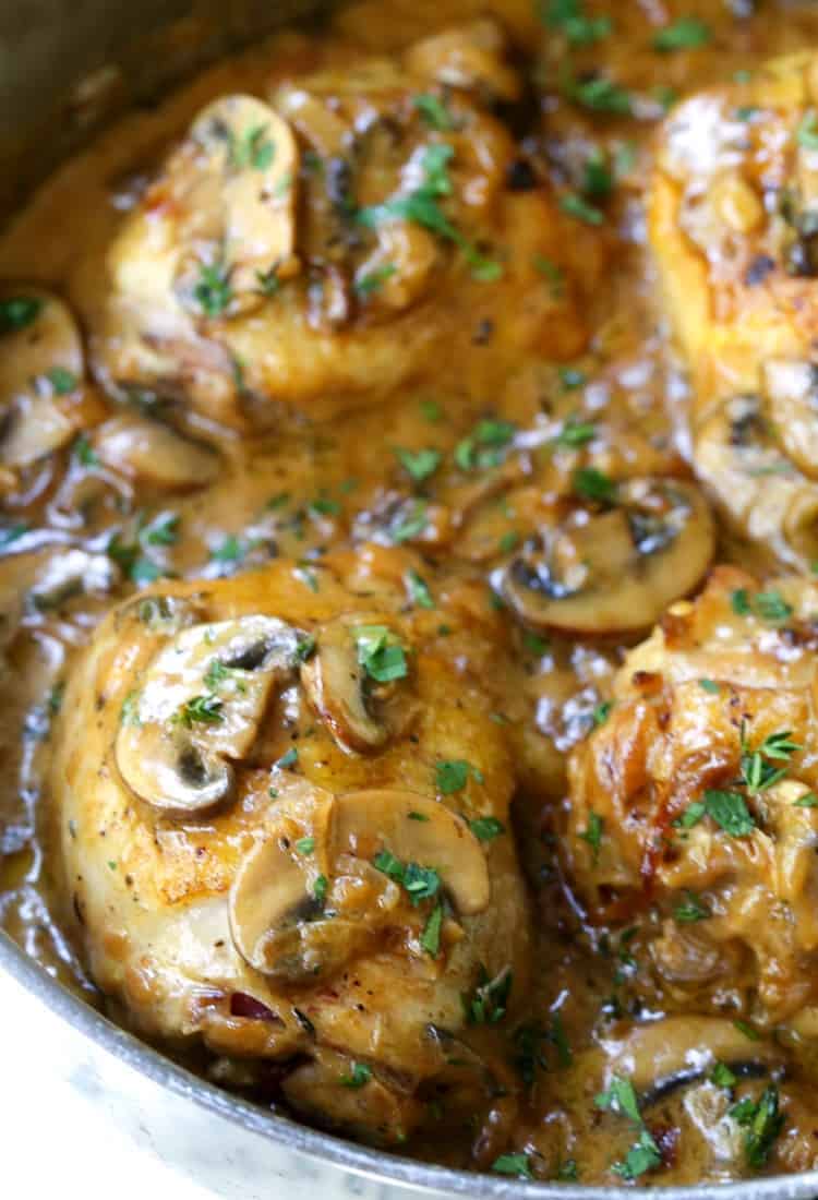 Creamy Caramelized Onion Chicken Thighs | Skillet Chicken ...