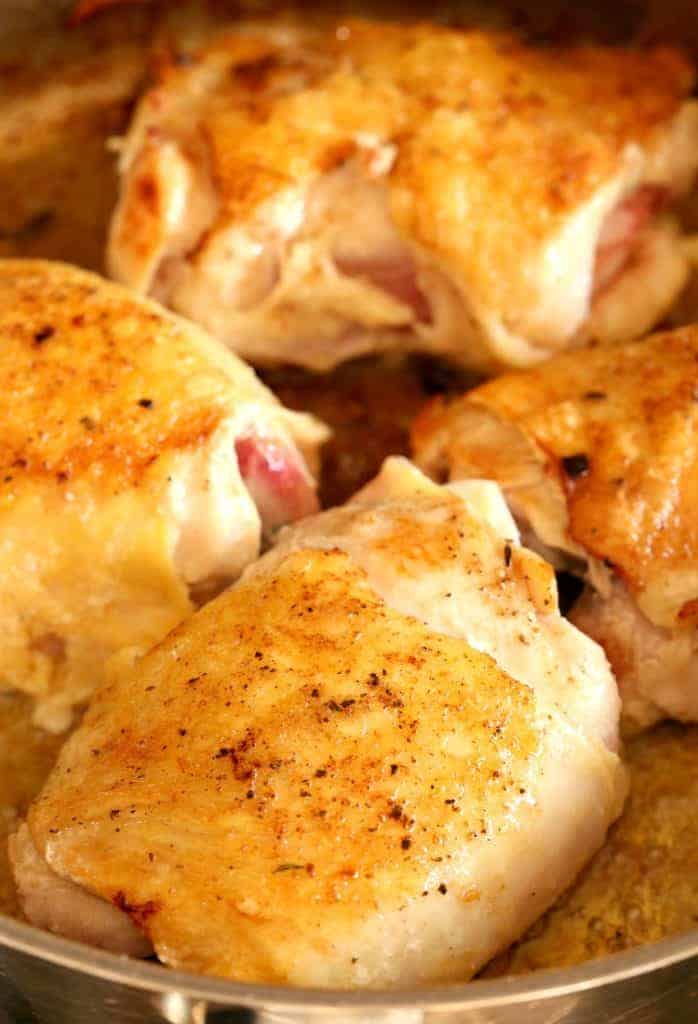Creamy Caramelized Onion Chicken Thighs Skillet Chicken Recipe