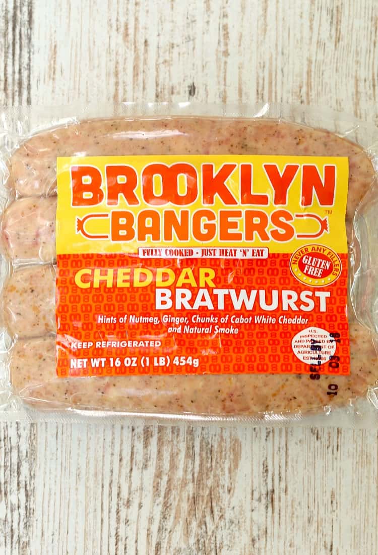 brooklyn bangers, cheddar bratwurst