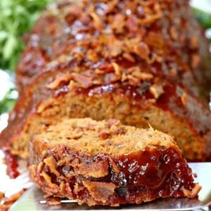 Tasty AF Turkey Meatloaf (TAFTM) slice on a spatula