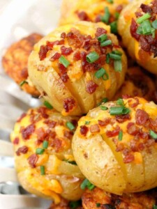 Mini Loaded Hasselback Potatoes are a side dish recipe that works with most dinners