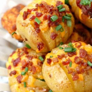 Mini Loaded Hasselback Potatoes are a side dish recipe that works with most dinners