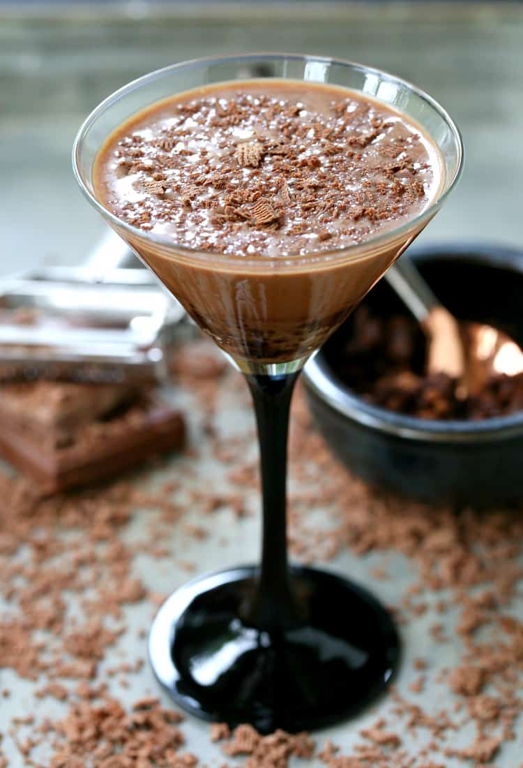 This Mississippi Mud Pie Martini is a boozy, dessert martini recipe