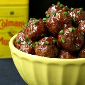 Zesty Mustard Glazed Cocktail Meatballs are a beef meatball recipe that can be served as appetizers or a light dinner