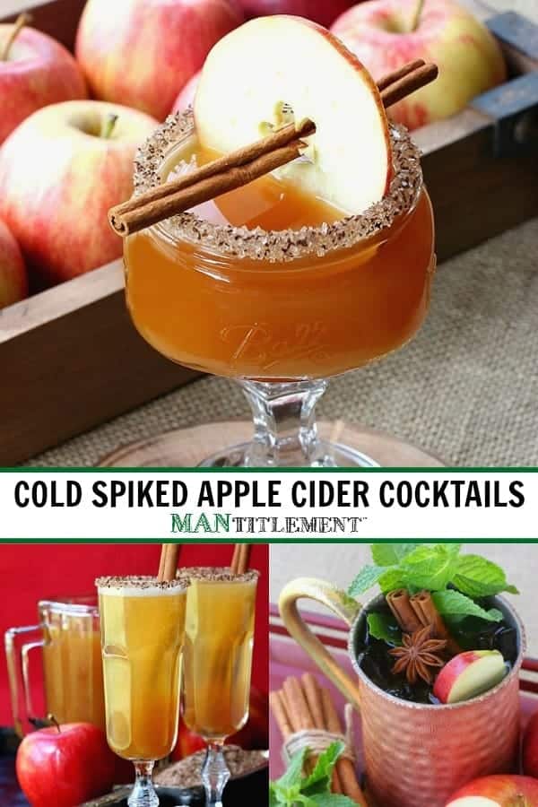 cold spiked apple cider cocktails collage for pinterest