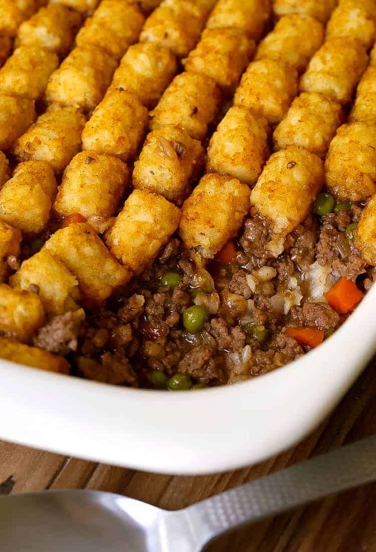 Ground Beef Tater Tot Casserole is a tater tot casserole with ground beef