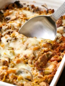 Philly Cheesesteak Spaghetti Squash Casserole is an easy beef casserole recipe that can be made ahead of time