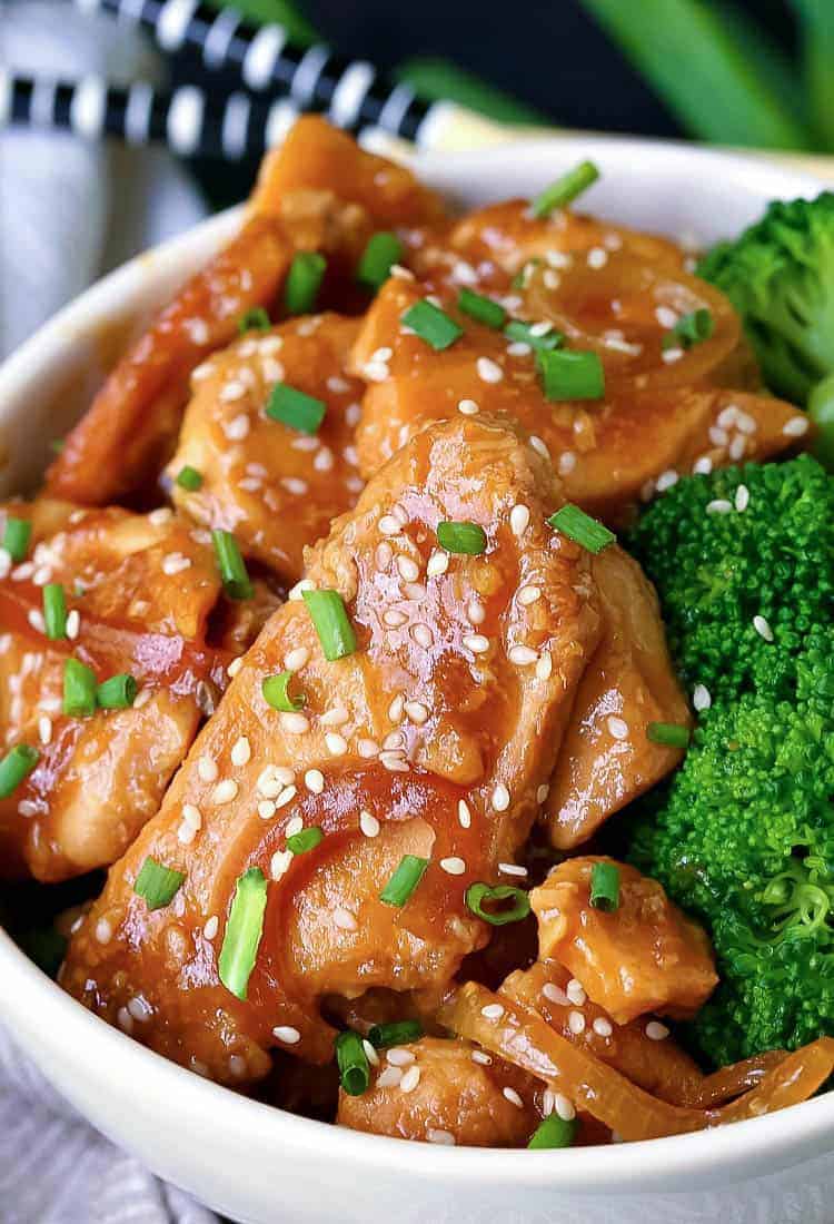 Slow Cooker Mongolian Chicken is a chicken recipe that can be served with steamed vegetables