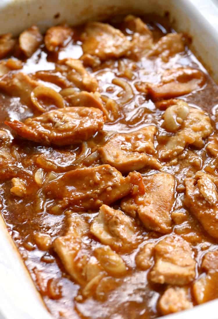 This Slow Cooker Mongolian Chicken is a family favorite dinner recipe! This easy chicken recipe can be served over rice or ramen! Slow Cooker Mongolian Chicken has a garlic and ginger sauce that thickens right in the slow cooker