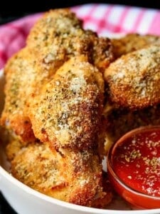 Chicken Parm Chicken Wings are baked chicken wings that taste like chicken parmesan