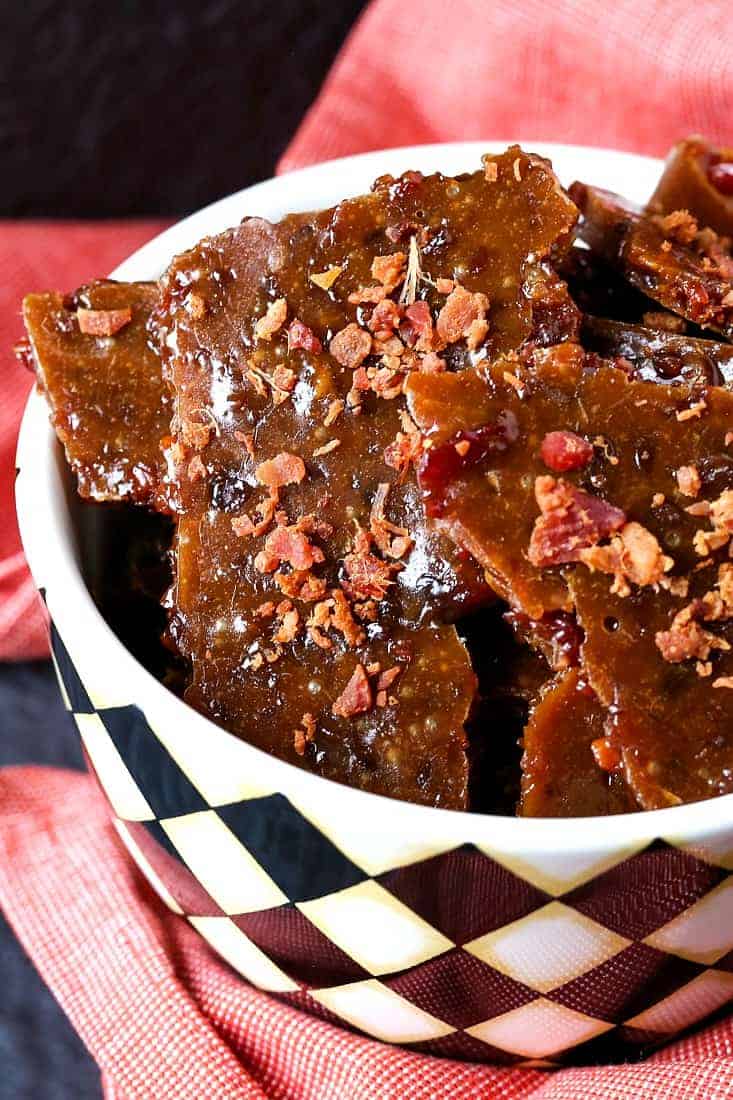 Easy Bourbon Bacon Brittle is a brittle recipe that can be given as a gift for the holidays